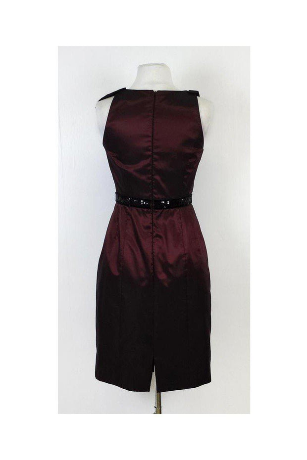 Current Boutique-Carmen Marc Valvo - Red Embellished Waist Dress Sz 2