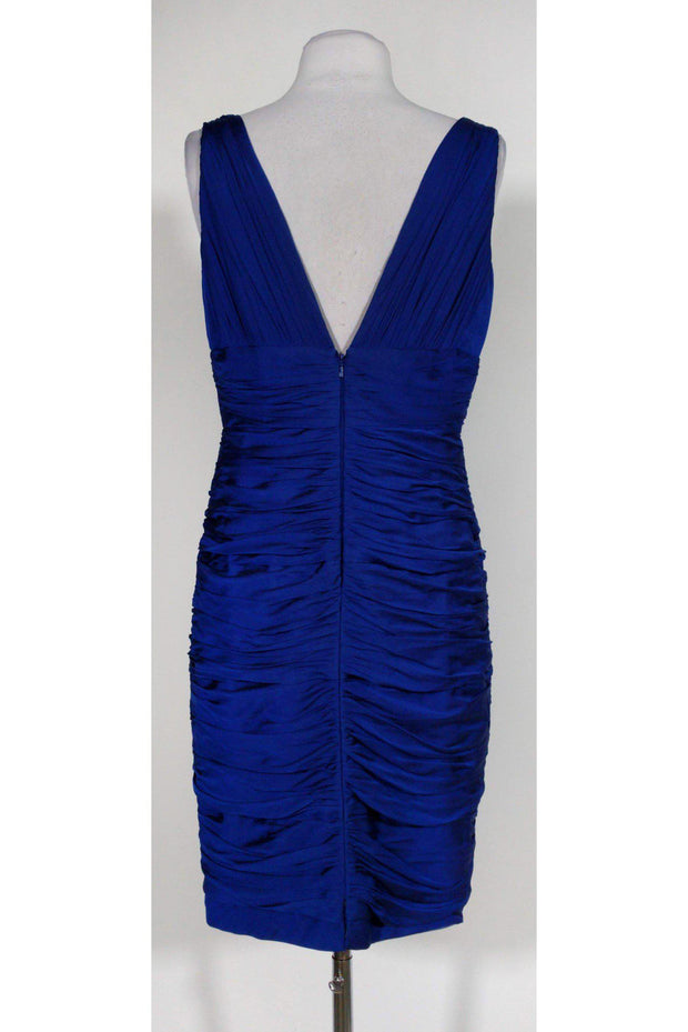 Current Boutique-Carmen Marc Valvo - Royal Blue Ruched Dress Sz 12
