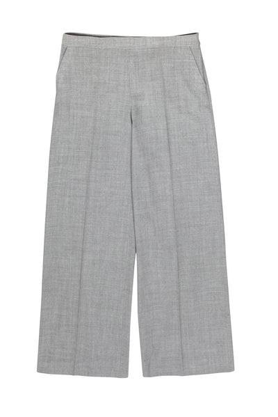 Current Boutique-Carolina Herrera - Light Grey Wool Blend Straight Leg Trousers Sz 12