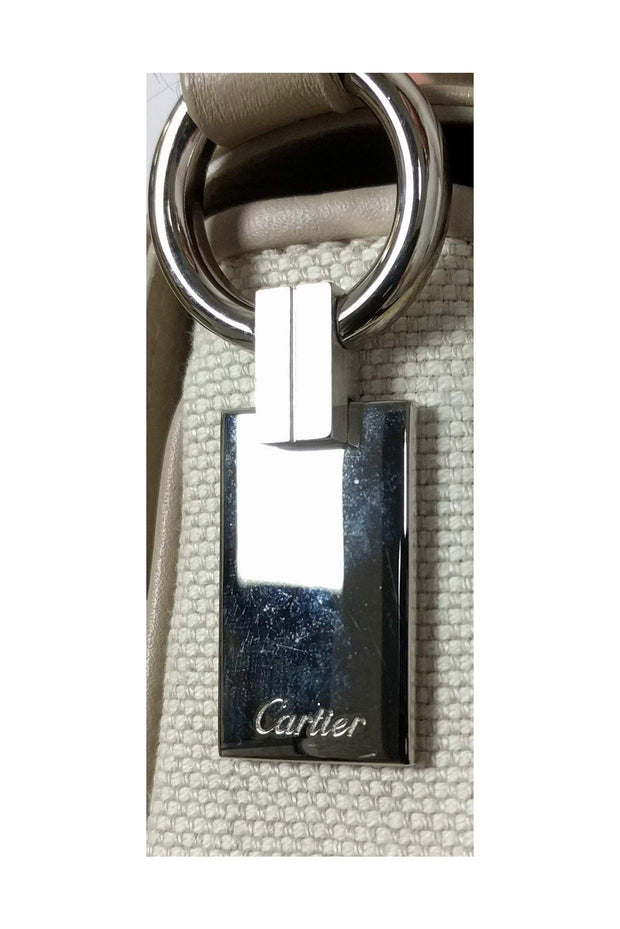 Current Boutique-Cartier - Beige Canvas & Leather Shoulder Bag