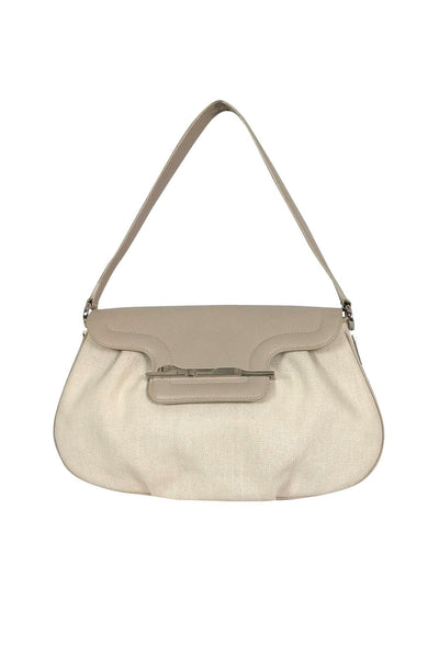 Current Boutique-Cartier - Beige Canvas & Leather Shoulder Bag