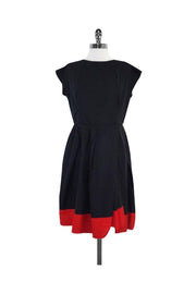 Current Boutique-Carven - Black & Red Accent Pleated Dress Sz L