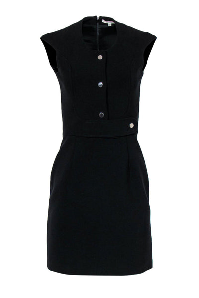 Current Boutique-Carven - Black Sheath Dress w/ Silver Button Detailing Sz 4