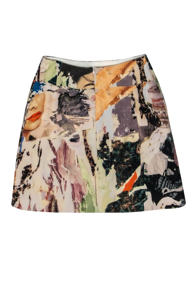 Current Boutique-Carven - Magazine Collage Printed A-Line Skirt Sz 10