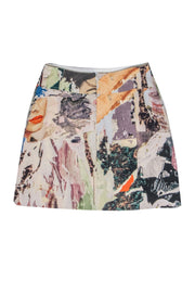 Current Boutique-Carven - Multicolor Digital Print Mini Skirt Sz 10