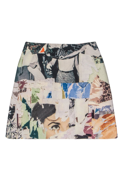 Current Boutique-Carven - Multicolor Digital Print Mini Skirt Sz 10