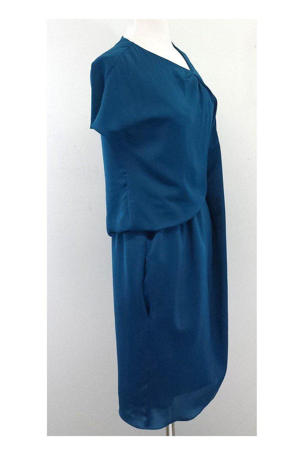 Current Boutique-Carven - Teal Short Sleeve Gathered Waist Dress Sz 6