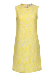 Current Boutique-Carven - Yellow Sleeveless Tweed Shift Dress w/ Pockets Sz 8