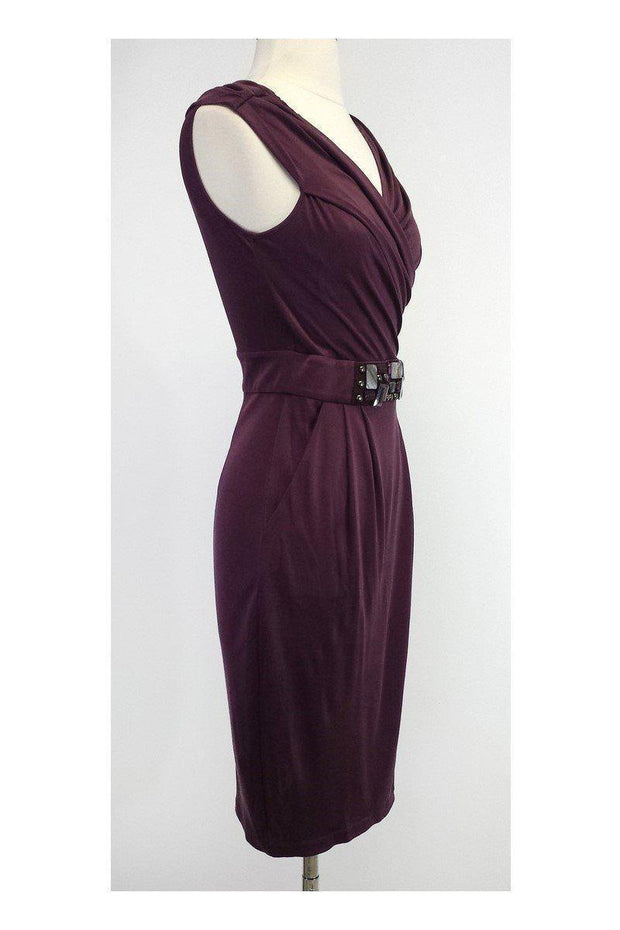 Current Boutique-Catharine Malandrino - Wine Silk Sleeveless Dress Sz S/P