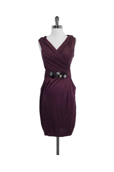 Current Boutique-Catharine Malandrino - Wine Silk Sleeveless Dress Sz S/P
