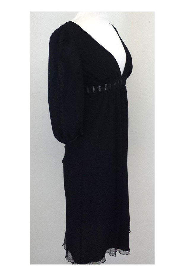 Current Boutique-Catherine Malandrino - Black 3/4 Sleeve Mesh Dress Sz 4