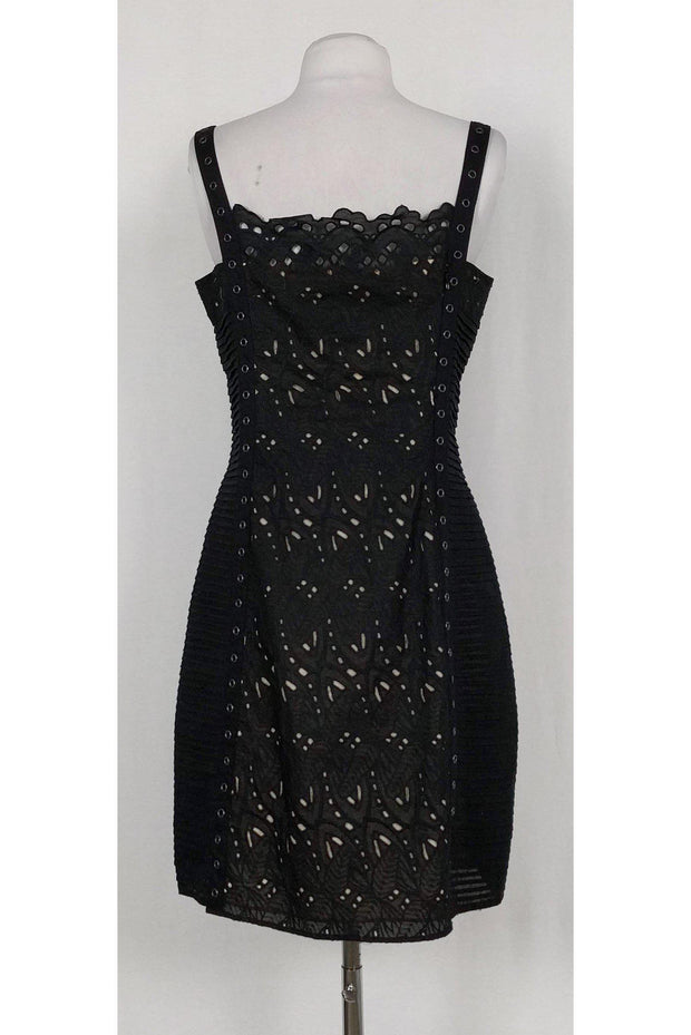 Current Boutique-Catherine Malandrino - Black Lace Grommet Dress Sz 10