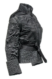 Current Boutique-Catherine Malandrino - Black Quilted Puffer Jacket w/ Detachable Sleeves Sz S