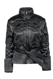 Current Boutique-Catherine Malandrino - Black Quilted Puffer Jacket w/ Detachable Sleeves Sz S
