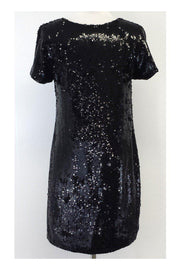 Current Boutique-Catherine Malandrino - Black Sequin Shift Dress Sz 6