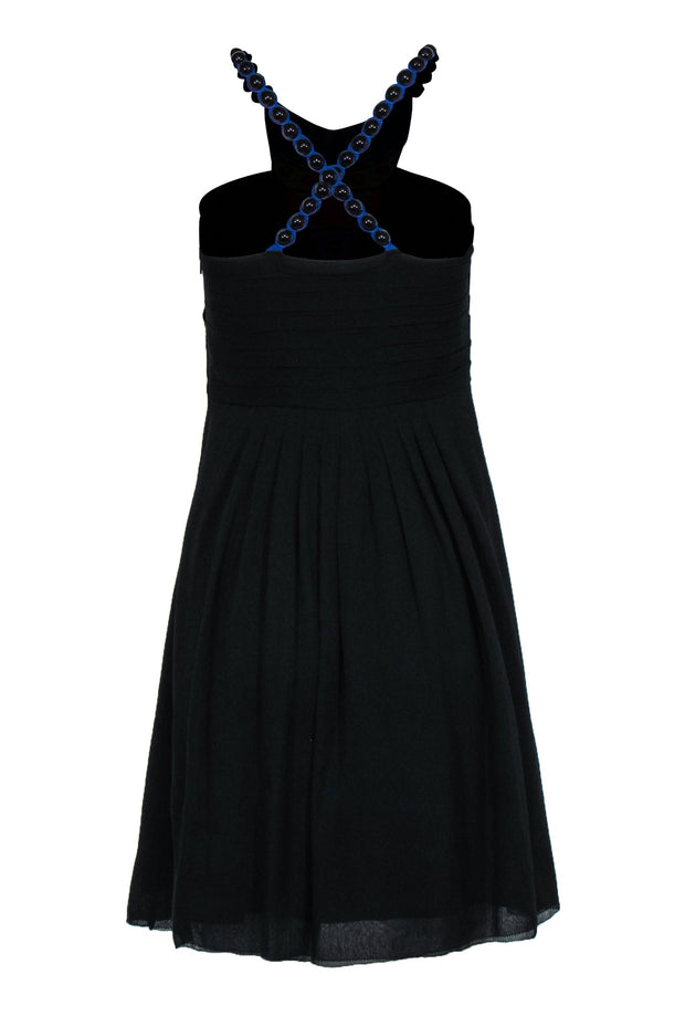 Current Boutique-Catherine Malandrino - Black Silk Shift Dress w/ Beaded & Embroidered Neckline Sz 4
