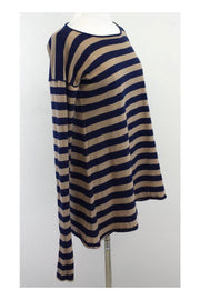 Current Boutique-Catherine Malandrino - Navy & Tan Striped Sweater Sz S