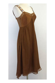 Current Boutique-Catherine Malandrino - Rust Silk Sleeveless Dress Sz 4