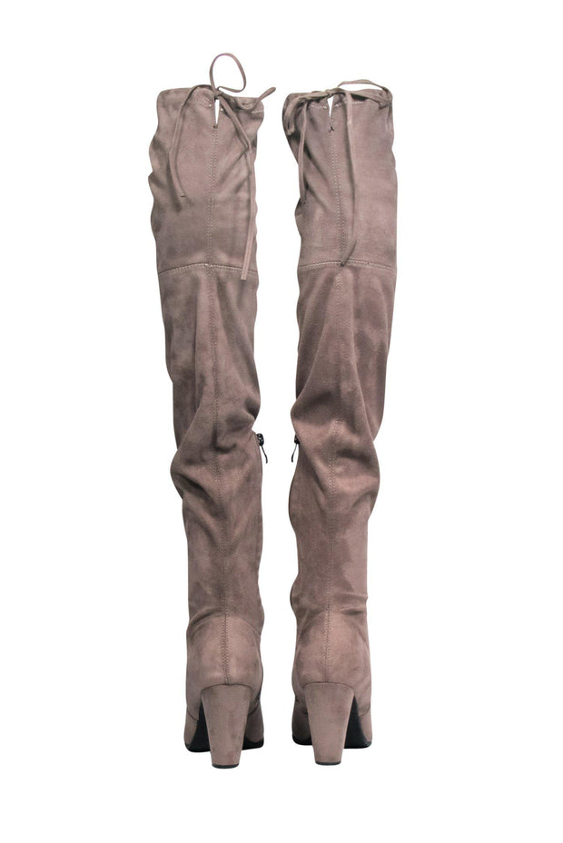 Current Boutique-Catherine Malandrino - Taupe Faux Suede Over-the-Knee Boots Sz 8