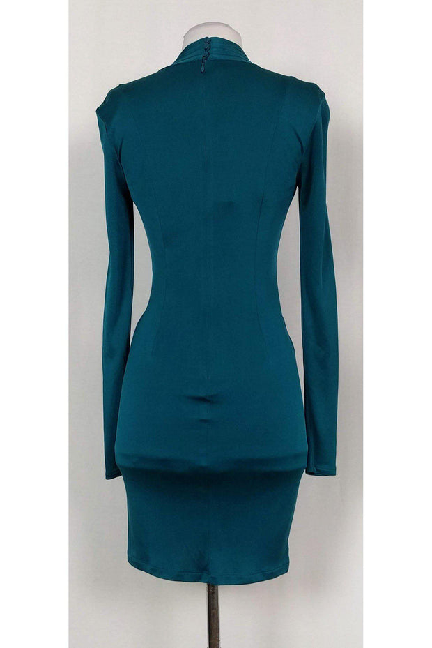 Current Boutique-Catherine Malandrino - Teal Silk Long Sleeve Dress Sz P
