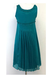Current Boutique-Catherine Malandrino - Teal Silk Sleeveless Dress Sz 4