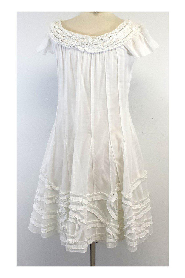 Current Boutique-Catherine Malandrino - White Cotton Dress Sz 8