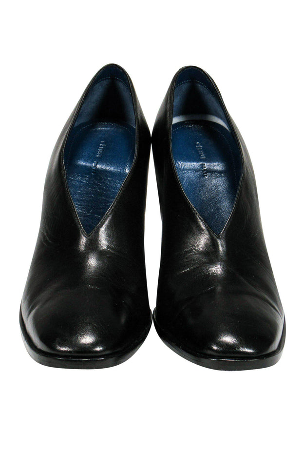 Current Boutique-Celine - Black Smooth Leather Block Heels Sz 7.5