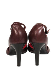Current Boutique-Celine - Brown Leather Slingback Heels Sz 5.5