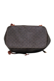 Current Boutique-Celine - Brown Pebbled Leather Printed Fold-Over "Borsa Donna" Backpack