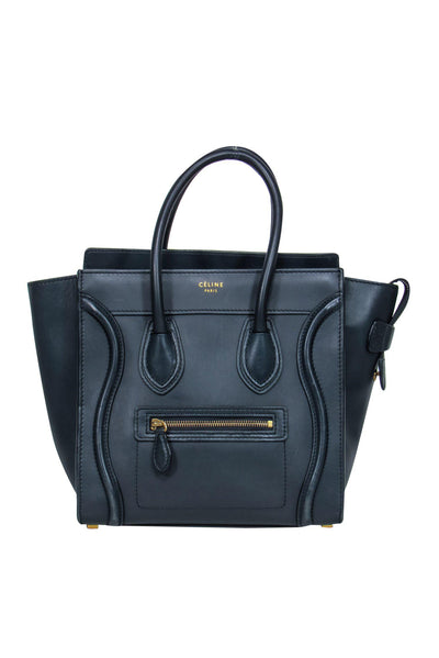 Current Boutique-Celine - Navy Leather “Micro Luggage” Handbag