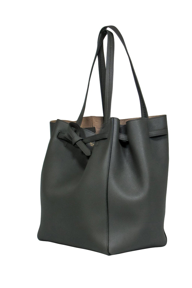 Current Boutique-Celine - Olive Green Pebbled Leather Tote Bag