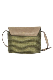 Current Boutique-Cesta - Tan Woven Mini Basket Purse w/ Leather