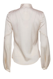 Current Boutique-Chaiken - Ivory Silk Collared Blouse w/ Blouson Sleeve Sz 4