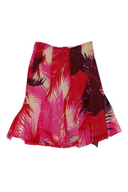 Current Boutique-Chaiken - Red & Pink Printed Skirt Sz 8
