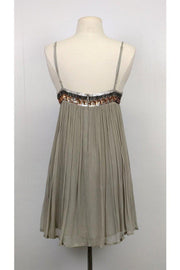 Current Boutique-Chan Luu - Grey Beaded Flowy Dress Sz M