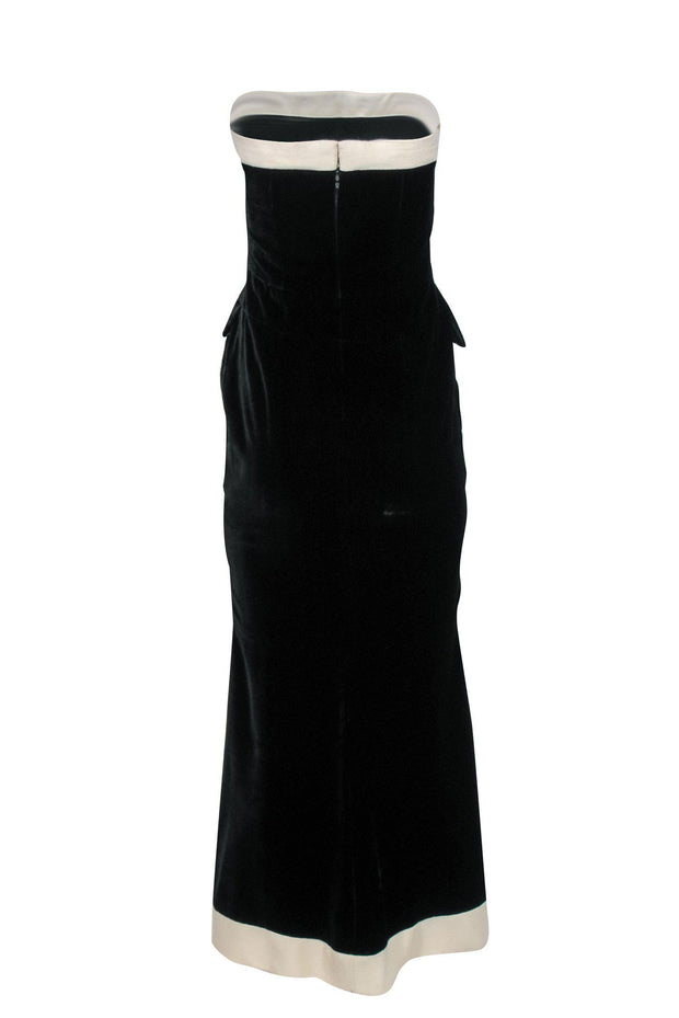 Current Boutique-Chanel - Black & Cream Strapless Pocket Gown Sz 6