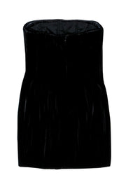 Current Boutique-Chanel - Black Fitted Textured Velvet Strapless Mini Dress Sz 6