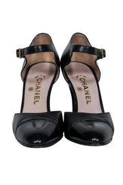 Current Boutique-Chanel - Black Leather Strap Heels Sz 8