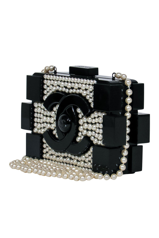 Chanel - Black Lucite Structured Lego Minaudiere Crossbody w/ Pearl –  Current Boutique