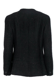 Current Boutique-Chanel - Black & Red Woven Tweed Button Front Jacket Sz 14