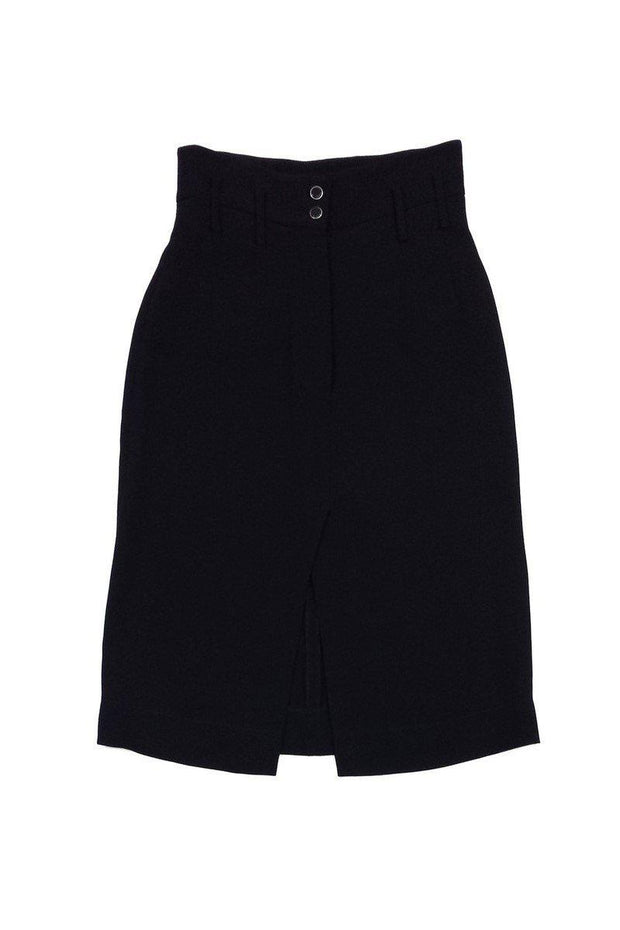Current Boutique-Chanel - Black Silk A-Line Skirt Sz 4