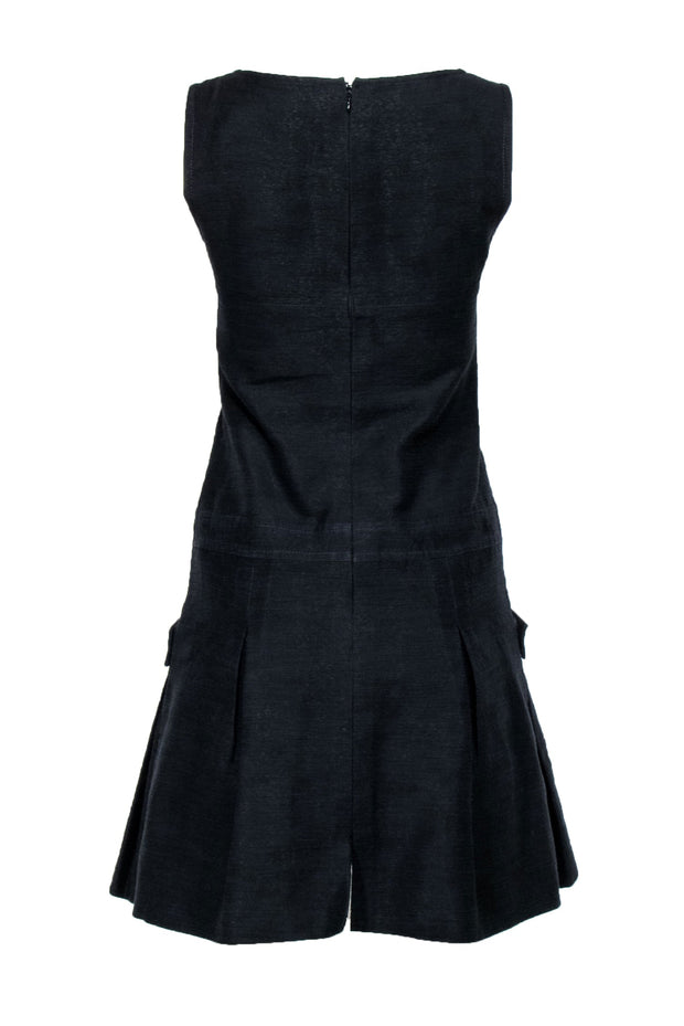 Chanel - Black & White Ribbed Knit Drop Waist Dress Sz 4 – Current Boutique