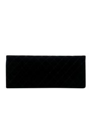 Current Boutique-Chanel - Black Velvet Quilted Clutch