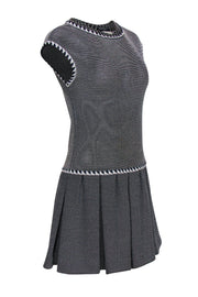 Current Boutique-Chanel - Black & White Ribbed Knit Drop Waist Dress Sz 4