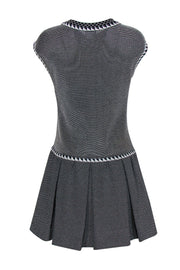 Current Boutique-Chanel - Black & White Ribbed Knit Drop Waist Dress Sz 4