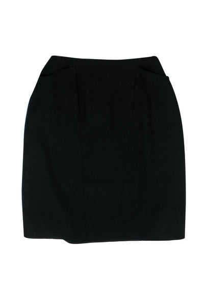 Current Boutique-Chanel - Black Wool Pencil Skirt Sz 00