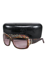 Current Boutique-Chanel - Brown Marbled Small Square Sunglasses