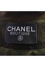 Current Boutique-Chanel - Green Long Wool Blend Coat Sz XXL