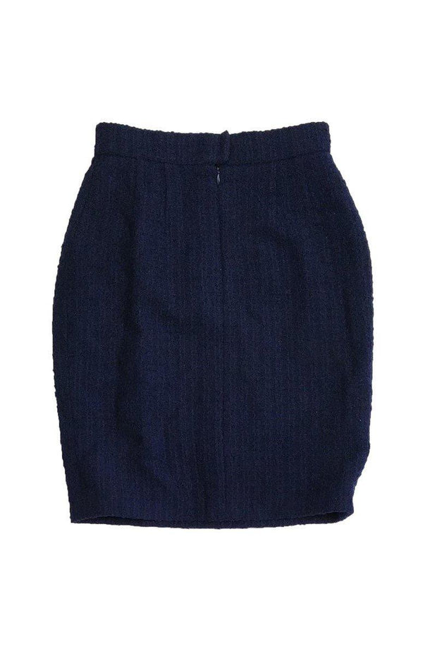 Current Boutique-Chanel - Navy Blue Tweed Skirt Sz 4