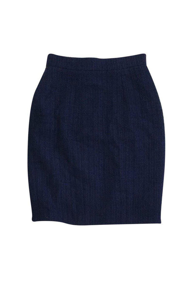 Current Boutique-Chanel - Navy Blue Tweed Skirt Sz 4